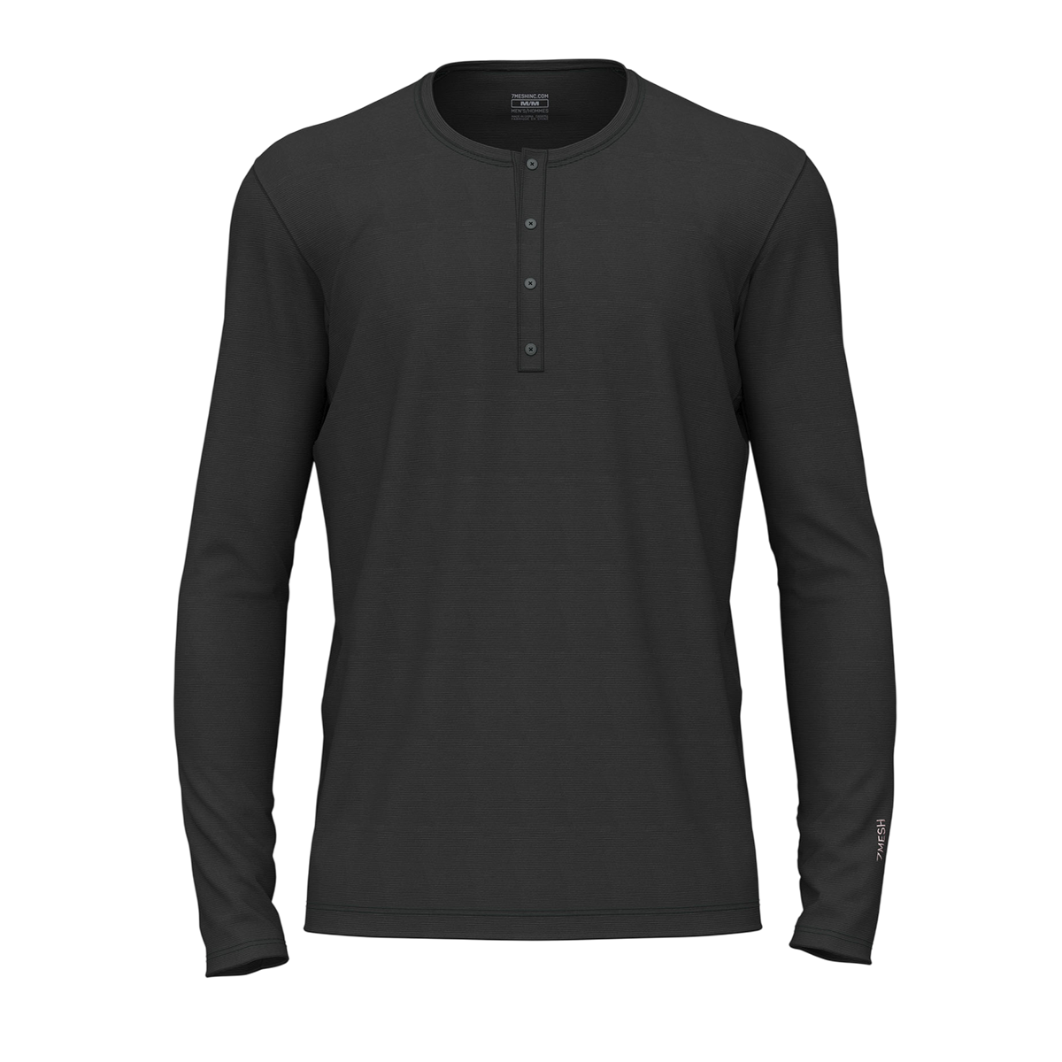 7mesh - Desperado Merino Langarm-Shirt, Herren - Schwarz