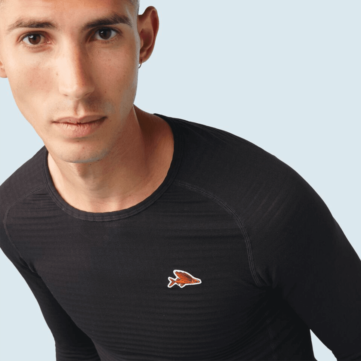 Cafe du Cycliste - COLINE Langarm-Unterhemd, Herren - Schwarz