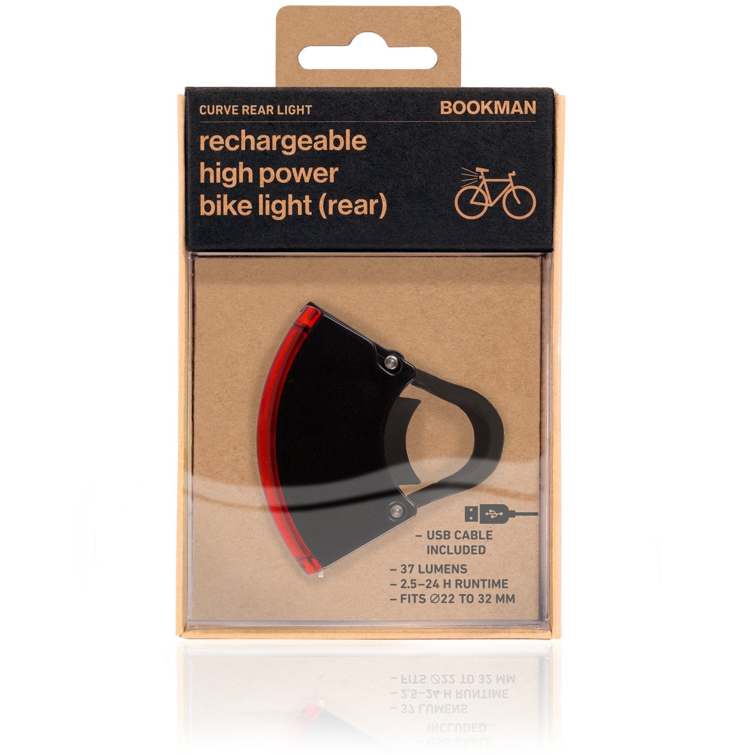 Bookman - CURVE REAR LIGHT - Fahrradlicht - Black/Black