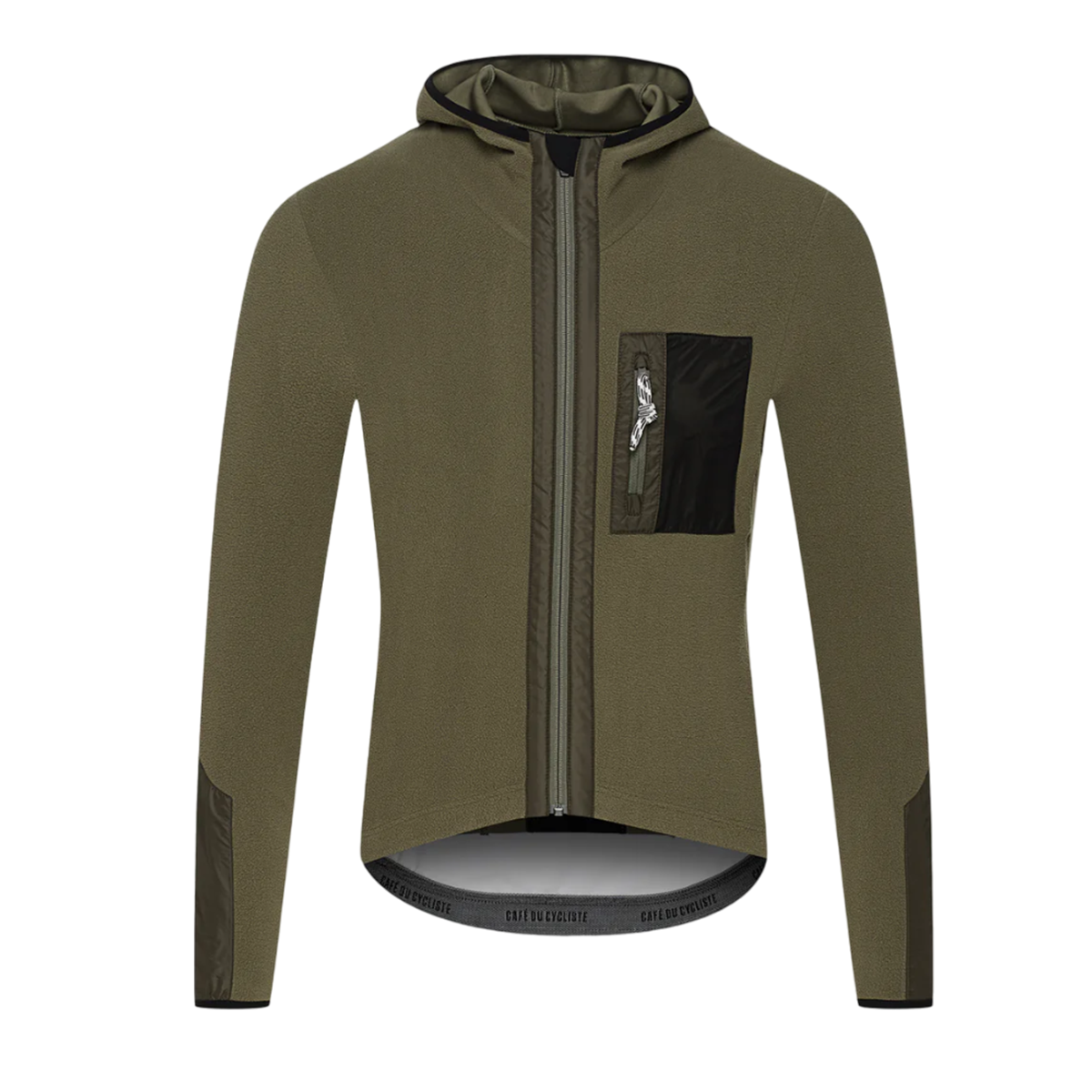 Cafe du Cycliste - INGRID Fleece-Langarm-Trikot, Herren - MOSS GREEN