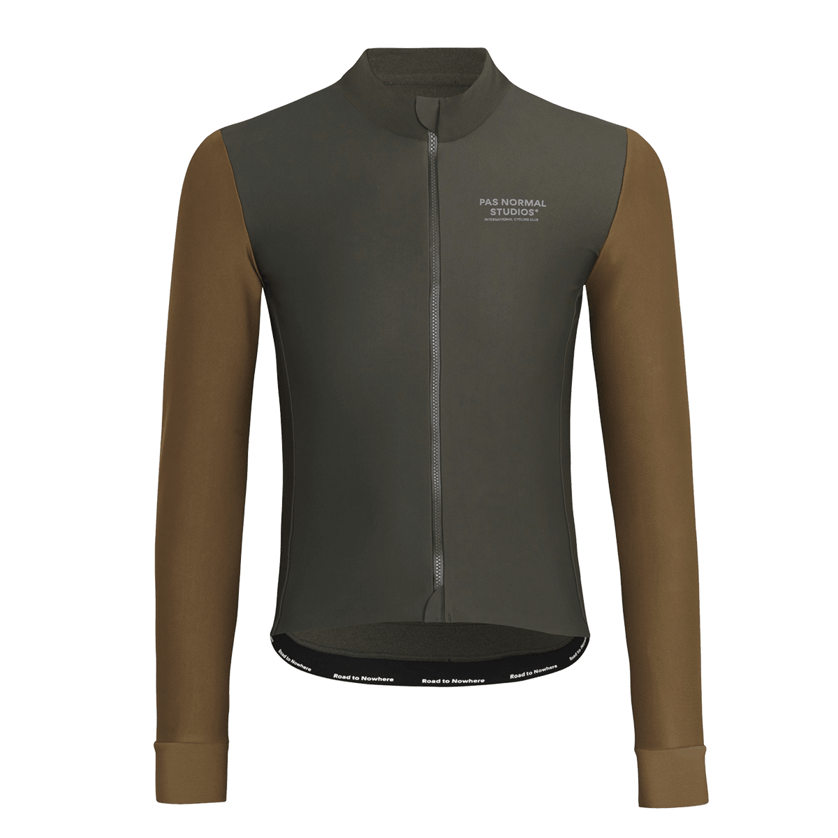 Pas Normal Studios - Men's Mechanism Thermal Long Sleeve Jersey - Herren Radtrikot langarm - Dark Olive/Army Braun