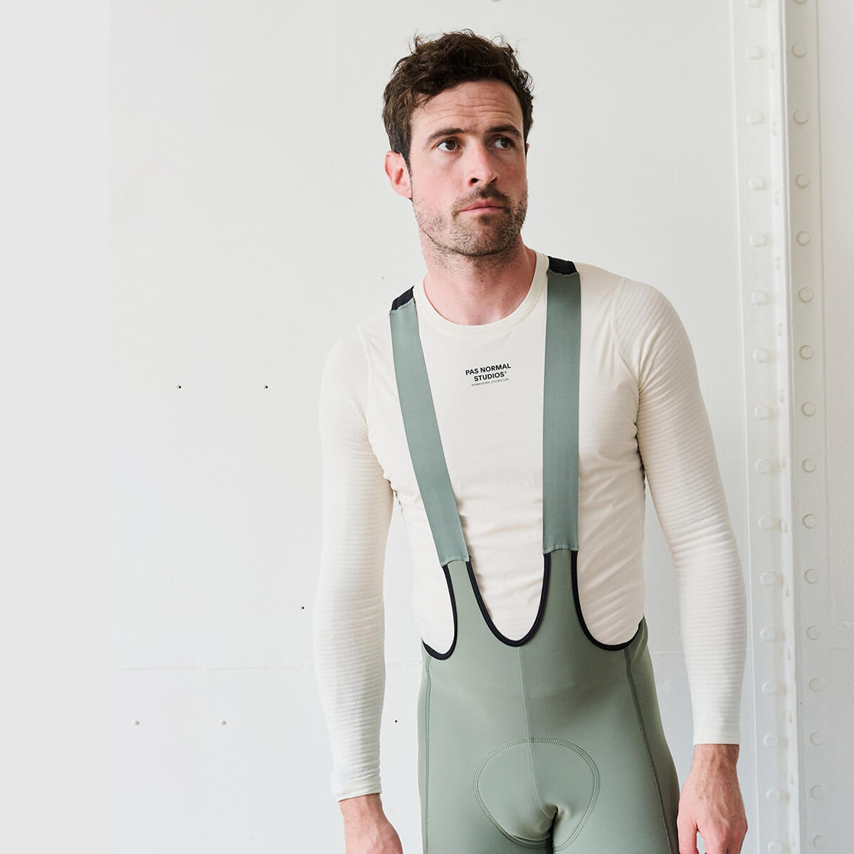 Pas Normal Studios - Men's Thermal Base Layer windproof - Herren Unterhemd langarm winddicht - Off White