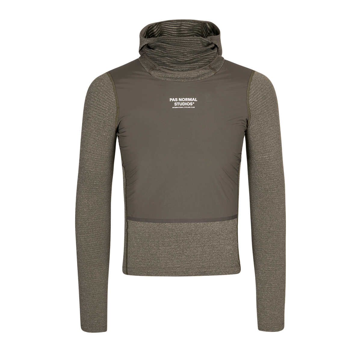 Pas Normal Studios - Men's Thermal Hooded Base Layer Windproof - Unterhemd mit Kapuze - Dark Stone
